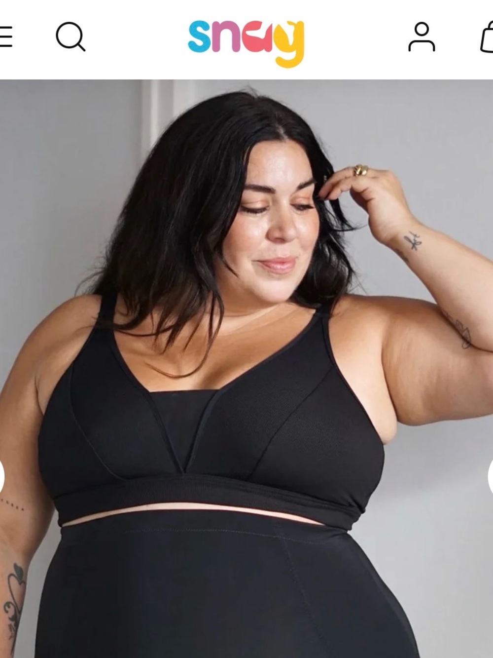 Snag Tights Black Wireless V-Neck Bralette